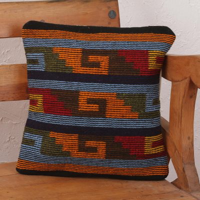 Wool cushion cover, Zapotec Steps