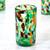 Blown glass tumblers, 'Bold Lime Fiesta' (set of 6) - Hand Crafted Blown Glass Tumblers (set of 6) thumbail