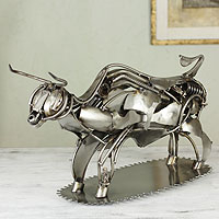 Iron sculpture Rustic Brahma Bull Mexico