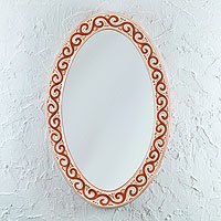 Painted ceramic mirror,