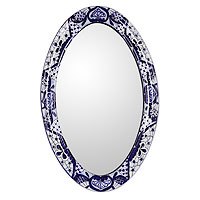 Painted ceramic mirror,