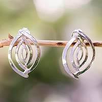 Sterling silver button earrings,