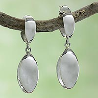 Sterling silver dangle earrings, 'Shine' - Handcrafted Earrings from Taxco Silver Jewelry Collection