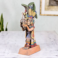 Ceramic sculpture Centeotl God of Corn Mexico