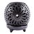 Ceramic tealight holder, 'Black Flower Fest' - Hand Made Mexican Black Pottery Candleholder (image 2a) thumbail