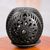 Ceramic tealight holder, 'Black Flower Fest' - Hand Made Mexican Black Pottery Candleholder (image 2b) thumbail