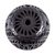 Ceramic tealight holder, 'Black Flower Fest' - Hand Made Mexican Black Pottery Candleholder (image 2d) thumbail