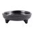 Ceramic tealight holder, 'Black Flower Fest' - Hand Made Mexican Black Pottery Candleholder (image 2e) thumbail