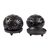 Ceramic tealight candleholders, 'Floral Harmony' (pair) - Oaxaca Black Pottery T-light Candleholders (pair) thumbail