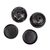 Ceramic tealight candleholders, 'Floral Harmony' (pair) - Oaxaca Black Pottery T-light Candleholders (pair) (image 2c) thumbail