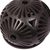 Ceramic tealight candleholders, 'Floral Harmony' (pair) - Oaxaca Black Pottery T-light Candleholders (pair) (image 2d) thumbail