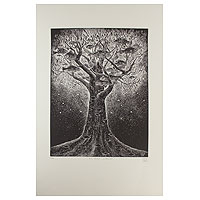 'The Mysterious Tree' - Surreal Tree Etching