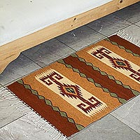 Zapotec wool rug My Land 2x3.5 Mexico