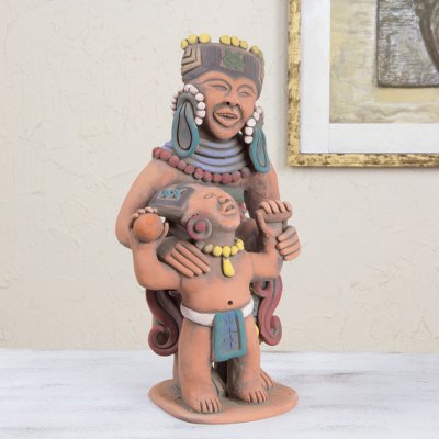Ceramic sculpture, Smiling Mother and Child