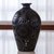 Decorative ceramic vase, 'Oaxaca Sunflower' - Incised Floral Vase from Mexico thumbail