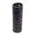Decorative ceramic vase, 'Floral Pinwheel' - Slender Black Floral Vase (image 2b) thumbail