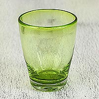 Blown glass juice glasses Delicious Green set of 6 Mexico