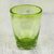 Blown glass juice glasses, 'Delicious Green' (set of 6) - Handcrafted Blown Glass Juice Glasses (set of 6) thumbail