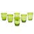 Blown glass juice glasses, 'Delicious Green' (set of 6) - Handcrafted Blown Glass Juice Glasses (set of 6) (image 2a) thumbail