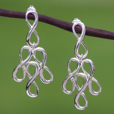 Sterling silver chandelier earrings, Infinite Maya Harmony