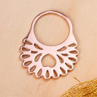 Modern 18k Rose Gold Plated Cocktail Ring