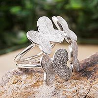Sterling silver wrap ring,
