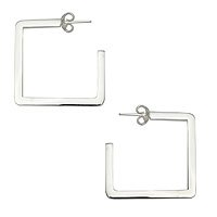 Sterling silver half hoop earrings,