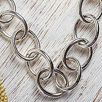 Sterling silver link necklace,