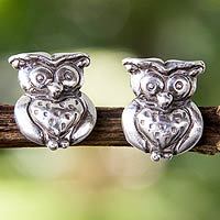 Sterling silver button earrings,