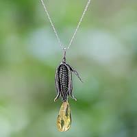 Amber pendant necklace,