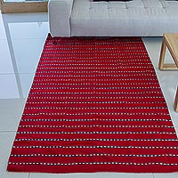 Zapotec wool runner rug Intense Fire 4x6.5 Mexico