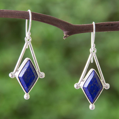 Lapis lazuli dangle earrings, Spark of Blue