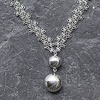 Sterling silver pendant necklace,