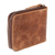 Men's leather wallet, 'Safeguard' - Amber Brown Leather Men's Zipper Wallet Handmade in Mexico (image 2c) thumbail