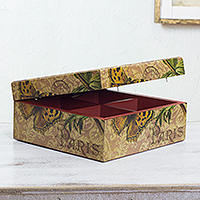 Decoupage tea box Butterfly Nostalgia Mexico