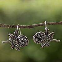 Sterling silver drop earrings,