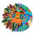 Ceramic wall adornment, 'Happy Eclipse' - Sun and Moon Hand Crafted Multicolor Ceramic Wall Adornment (image 2a) thumbail