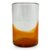 Blown glass tumblers, 'Orange Splash' (set of 6) - Fair Trade Handblown Orange Glass 16 oz Drinkware Set of 6 (image 2d) thumbail