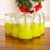 Blown glass tumblers, 'Yellow Splash' (set of 6) - Fair Trade Handblown Yellow Glass 16 oz Drinkware Set of 6 thumbail
