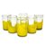 Blown glass tumblers, 'Yellow Splash' (set of 6) - Fair Trade Handblown Yellow Glass 16 oz Drinkware Set of 6 (image 2a) thumbail