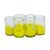 Blown glass tumblers, 'Yellow Splash' (set of 6) - Fair Trade Handblown Yellow Glass 16 oz Drinkware Set of 6 (image 2b) thumbail