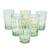 Blown glass tumbler glasses, 'Fresh' (set of 6) - Green and Yellow Handcrafted Blown Glass Tumblers (Set of 6) (image 2a) thumbail