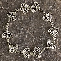 Sterling silver filigree bracelet,