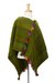 Zapotec wool poncho, 'Beautiful Prairie' - Hand Woven Short Green Wool Zapotec Women's Poncho (image 2b) thumbail