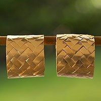 Gold plated half hoop earrings,