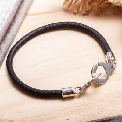 Mens sterling silver bracelet, Interlock
