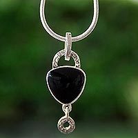 Obsidian pendant necklace,