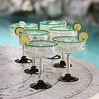 Margarita glasses Eco Happy Hour set of 6 Mexico