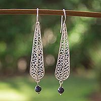 Lapis lazuli filigree earrings,