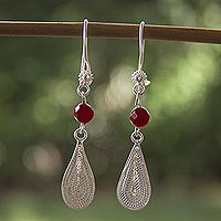 Sterling silver filigree earrings,